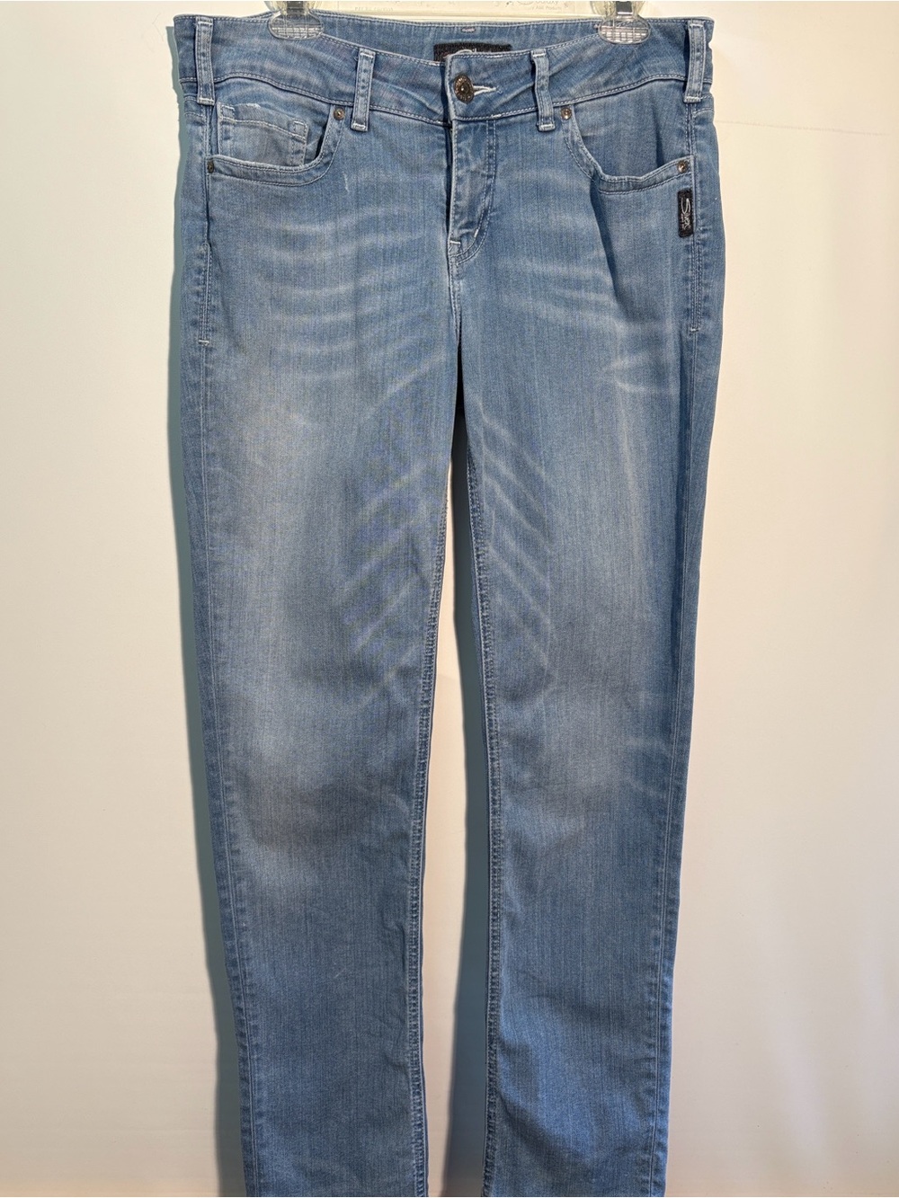 Silver Suki Slim Jeans Faded Light Blue Bootcut Leg Women's Jeans
